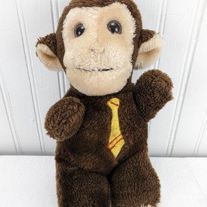 Vintage Atlanta Gerber Brown Monkey Plush Embroidered Tie 9" Stuffed Animal